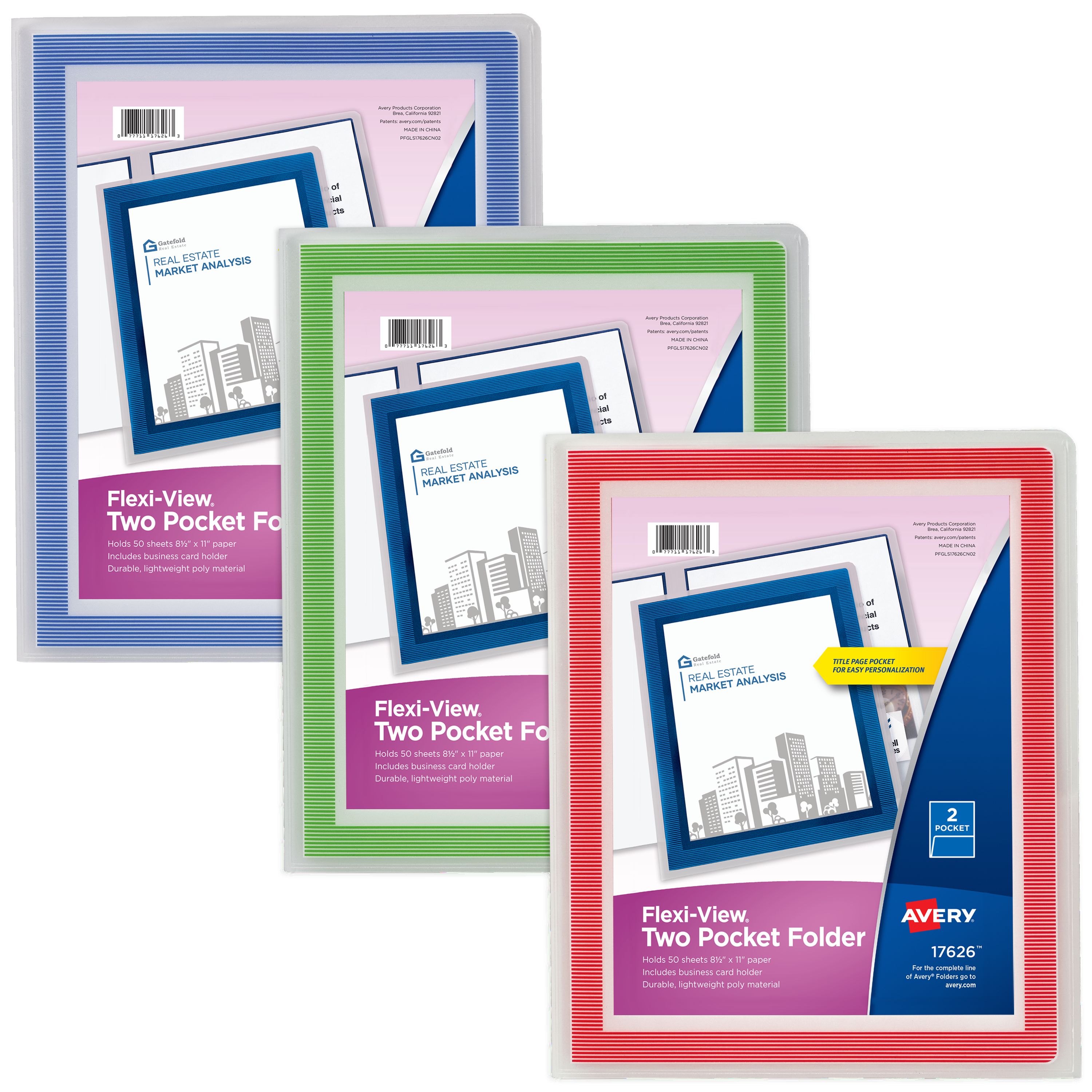Flexi-View Presentation Folders, Assorted 17626 | Avery